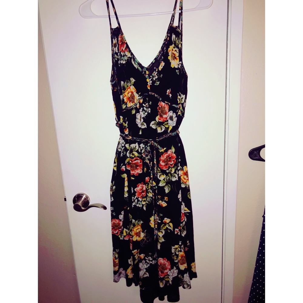 Double spaghetti strap floral dress